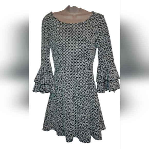 My Michelle Monochrome Long Sleeve Dress - Picture 7 of 11